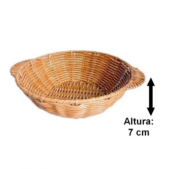 Cesto 24cm Rattan Sintético Com Alça Claro Mimo Style